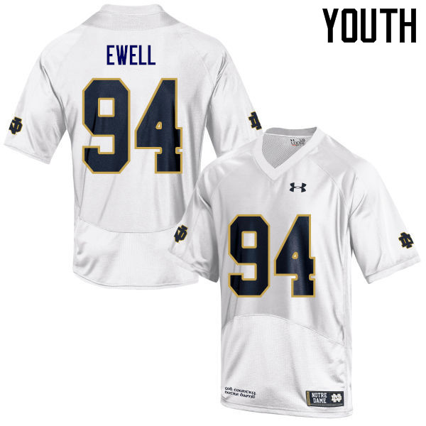 Youth #94 Darnell Ewell Notre Dame Fighting Irish College Football Jerseys Sale-White